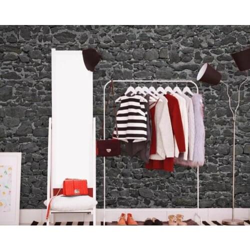 Modern simple retro cyan stone brick background wall painting