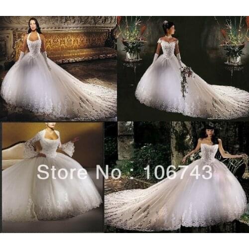 Vestido de noiva 2018 rhinestone and beaded appliques cathedral princess bridal gown sweetheart mother of the bride dresses