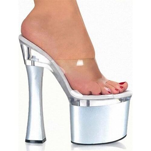 Shoes For Women Peep Toe Sexy Slippers Steel Shoes Women Platform High Heels Shoes Dancing Dance Shoes