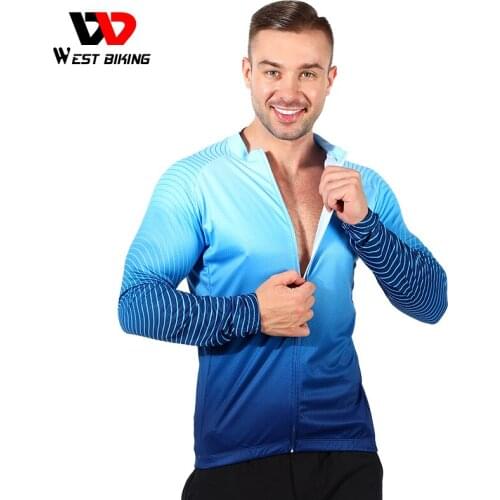 WEST BIKING Cycling Jersey Long Sleeve Breathable MTB Bike Motorcycle Clothes With Pockets Racing Team Bicycle Unisex Clothing