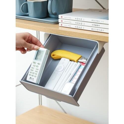 Desk table storage drawer storage box under the table cabinet shelf self-adhesive drawer under the storage box