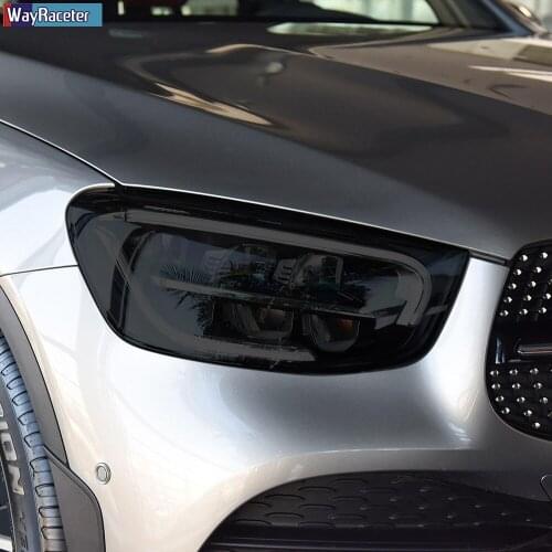 2 Pcs Car Headlight Protective Film Headlamp Transparent Black TPU Sticker For Mercedes Benz CLS G GLC GLE 2020 GLS V Class AMG