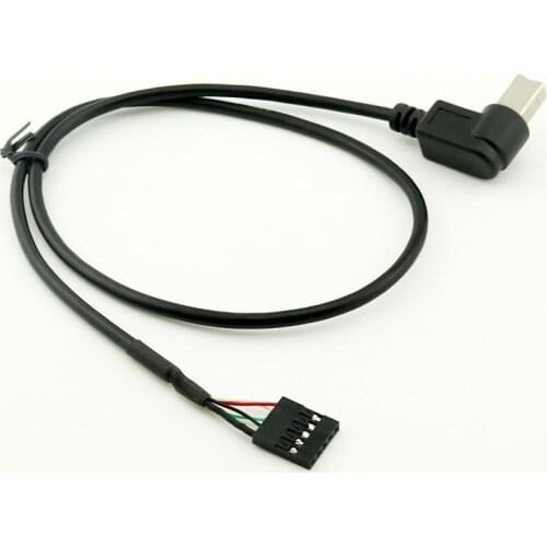 10pcs USB 2.0 B Male Left Angle to Dupont 5 Pin Female Header Motherboard Cable 50cm/1.5ft