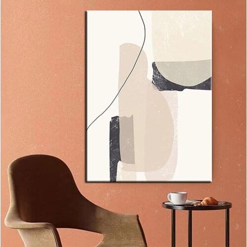 100% Hand-Painted Abstract Simple Line Oil Painting Interior Wall Painting Design Unframed Canvas Wall Decor Wall Pictures