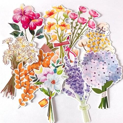 11PCS Flower plant Stickers Crafts And Scrapbooking stickers kids toys book Decorative sticker DIY Stationery