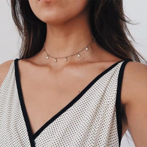 2021 Vintage Five-pointed Star Pendant Necklace Party Jewelry Accessories For Women Wholesale