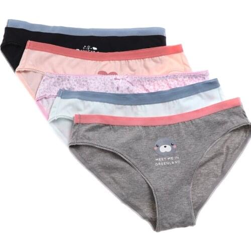 5 Pack Cotton Panties Womens Briefs Underwear Ladies Print Pants S M L XL New Calcinha Tanga Bragas Lingerie