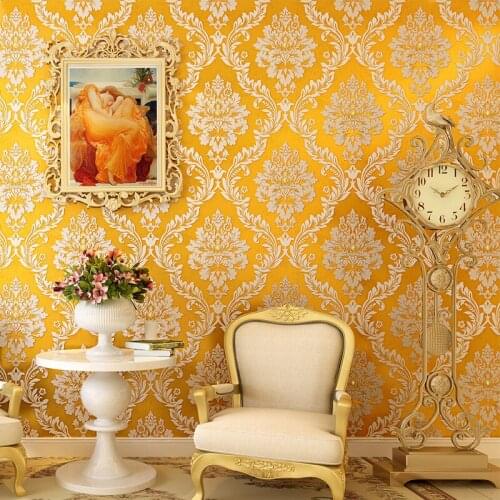 Beibehang flooring Glitter Diamond Damask Wallpaper 3D Embossed Living Room Sofa Nonwoven Home Decor Luxury Wall paper Rolls