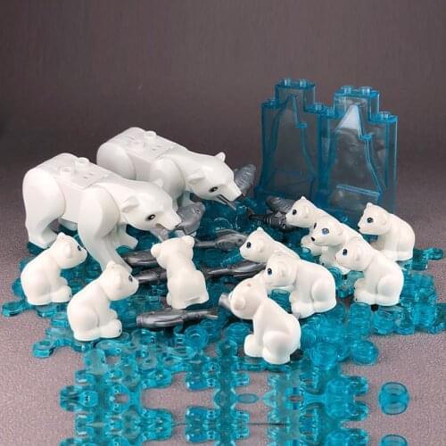 Locking City Animal Polar Bear Food Building Blocks Educational Toys Childs Gifts Accessories Childrens Hobbies Cities Model