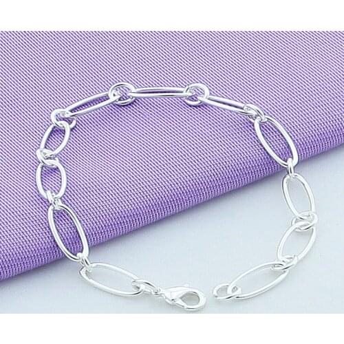 High Quality 925 Silver Bracelet Simple Fashion Round Charm Bracelet For Women Lady Trendy Jewelry