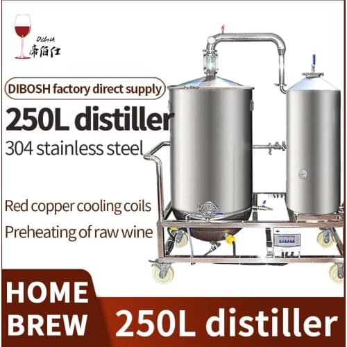 250L moonlight alcohol make stainless steel distiller with sight glasses distilled brandy whisky hydrolate distillation kit
