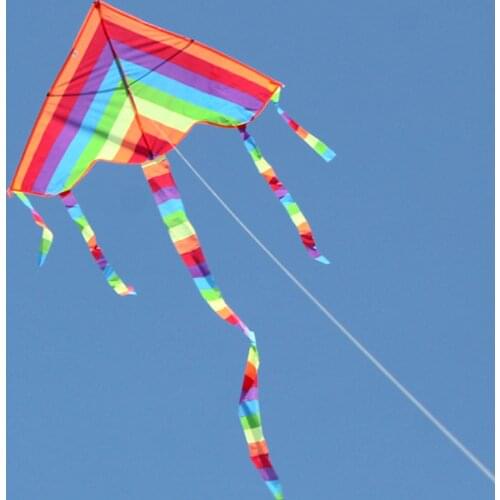 Easy Fly Colorful Rainbow Kite Outdoor Fun Sports Beach Kids Children Buitenspeelgoed Cometas De Viento Outdoor Toys Kites