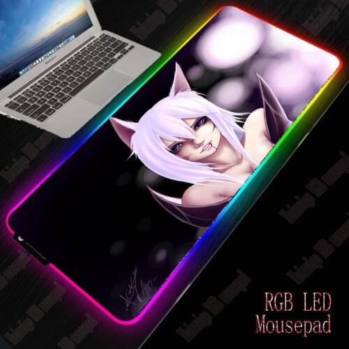 MRGBEST Anime Sexy Girl Gaming Mouse Pad RGB Large Size XXL Mouse Pad Gamer PC Mousepad Colorful Led Backlight Keyboard Play Mat