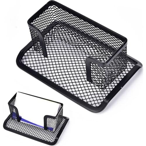Office Supplies Business Card Holder Desk Shelf Box Card Holder Card Case Display Stand Black Mesh Holder Tray Storage Organizer