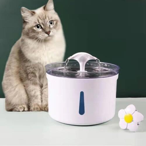 Cat Drinking Water Fountain 2.5L Automatic Water Dispenser with Water Level Window Smart LED Light Auto Shut Off for Cats Dogs