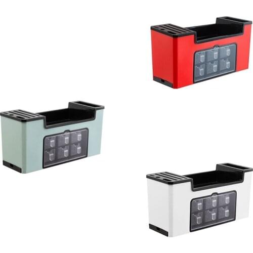 Kitchen Supplies Organizer Rack Multi-Function Spice Storage Box Condiment Bottle Storage Rack Knife Holder Shelf