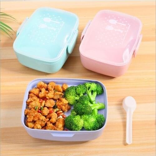 ONEUP BPA Free Lunch Box Cartoon Eco-Friendly Bento Box With Spoon Microwavable Portable Food Storage Container For Kids Picnic