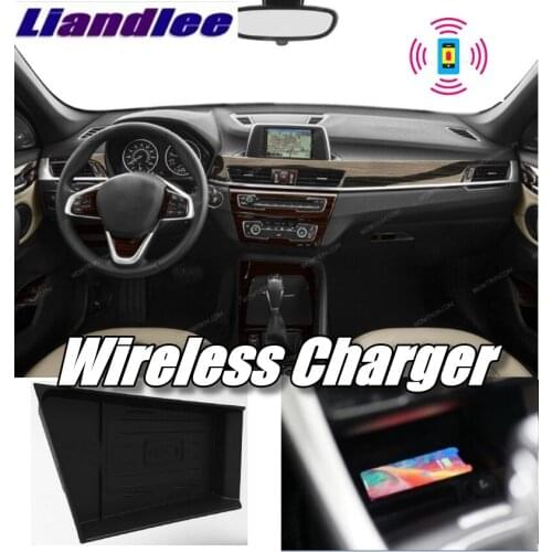 Liandlee Wireless Car Phone Charger Armrest Storage Compartment Fast qi Charging For BMW X1 F48 2015~2019