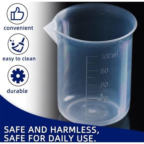 100ml Measuring Cup Clear Plastic Graduated Beaker Liquid Measure JugCup Measuring Tools Container Home Baking Kitchen Tools