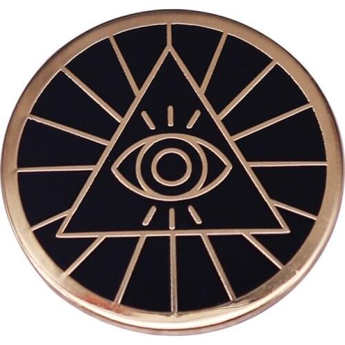 Illuminati Freemasonry Eye of Providence All Seeing Eye Emblem Logo Metal Clothes Backpack Lapel Badge Brooch Pin Accessories