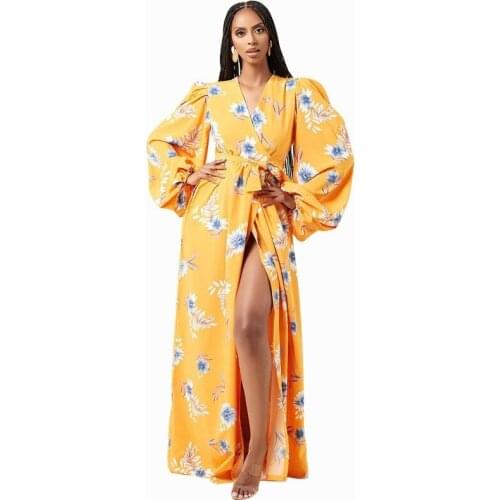 Women 2021 Fashion Clothing African Dresses For Women Dashiki Long Maxi Dress Spring Autumn Long Sleeve Dress African Wear