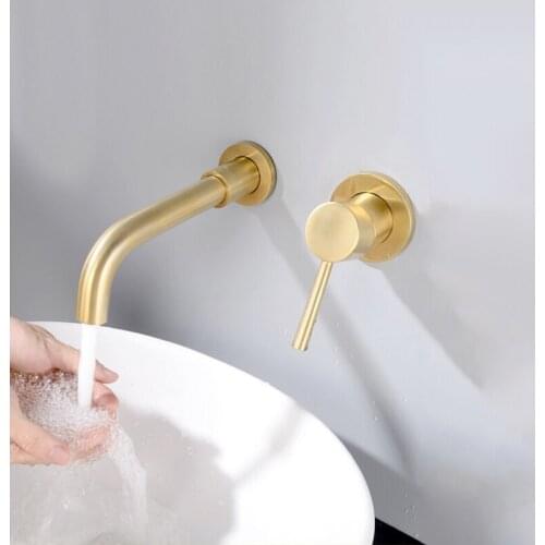 Wall Mounted Bathroom Basin Faucet Matte Black Brass Single Handle Bathroom Mixer Tap Cold and Hot Sink Mixer Water Faucet Crane