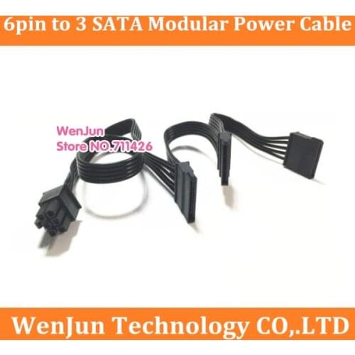 New PCI-E 6pin male 1 to 3x SATA 15pin modular Power Cable for SS-400FL2 SeaSonic Platinum 400 Fanless series