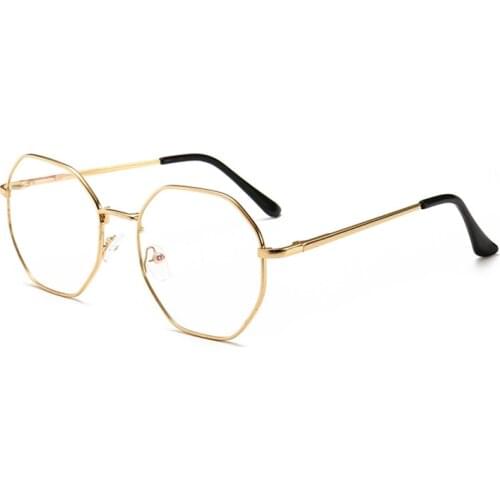 Women Men Myopia Optical Prescription Glasses Anti Blue Light Polygon Eyeglasses Nearsighted Shorted Sighted Gafas -1 to-6.0 L3