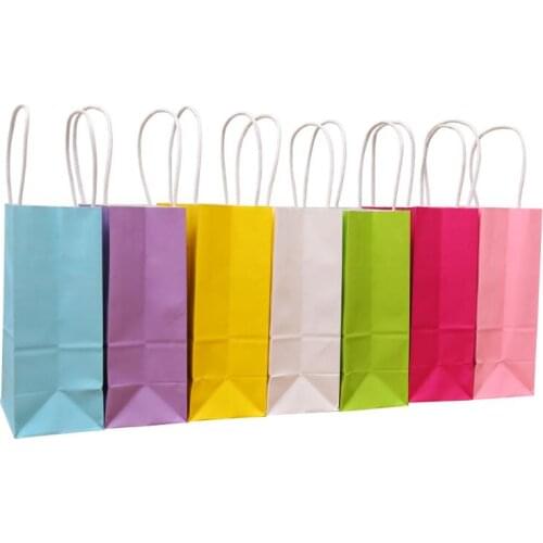 DIY Festival gift bag Multifunction craft paper soft color paper shopping bags with handles LX8521