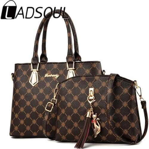 LADSOUL Ladies Middle-Aged Mother Son-mother Bag Female Large Capacity Single Shoulder Messenger Bag Casual Designer Handbag