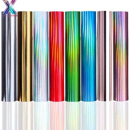 XFX HTV Cricut 1 Sheet 25x150cm Holographic Laser Heat Transfer Vinyl T-shirt Iron on HTV Stickers Cricut Heat Transfer Stickers