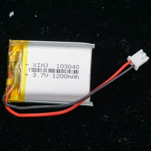 XINJ 3.7V 1200 mAh Li Po Polymer Battery Cell 2pin JST-PH 2.54mm Plug 103040 For Game Player GPS Sat Nav Camera Driving Recorder