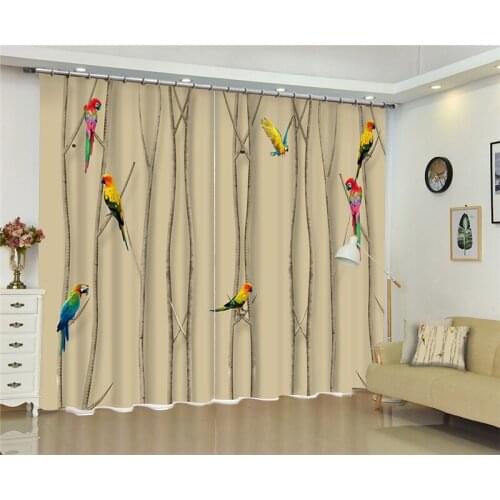 Birds Window Blackout 3D Curtains set For Bed room Living room Office Hotel Home Wall Decorative Drape tapestry