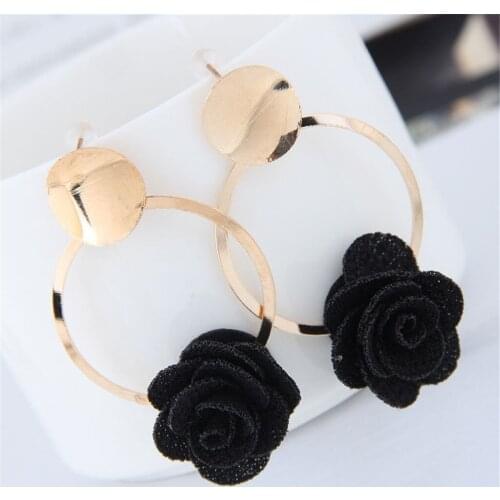 Ladies Flower Earrings Fashion Five Petal Flower Earrings Personality Creative Fabric Small Flowers Earrings серьги женские #40