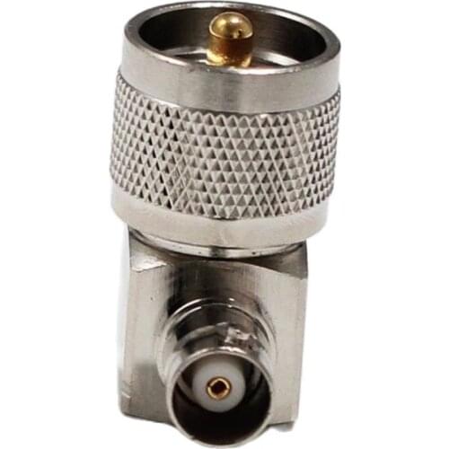 1pc UHF Male Plug switch BNC Female Jack RF Coax Adapter convertor Right Angle Nickelplated for WIFI antenna