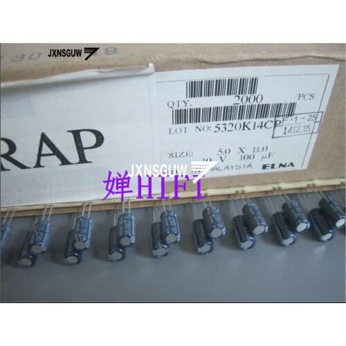 20PCS ELNA RE3 10V100UF 5X11MM Dark audio Aluminum electrolytic capacitors 100uF/10V 85 degrees 100UF 10V