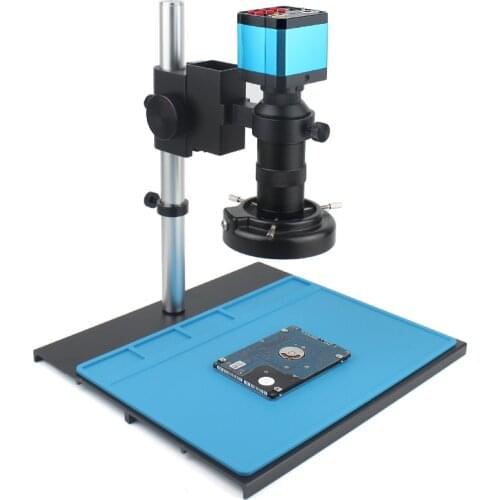 2021 1080P HDMI USB Industrial Digital Video Microscope Camera + 130X C mount Lens + 56 LED Ring Light Mobile Phone Repair Tools