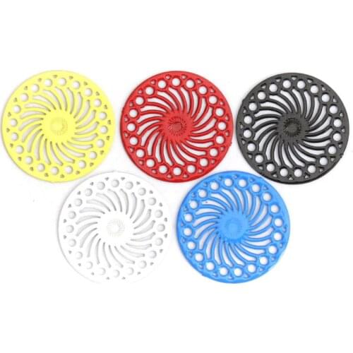 50 PCs Fashion Round Hollow Copper Filigree Stamping Pendant Charms Blue White Black Style Jewelry DIY Findings 14mm Dia