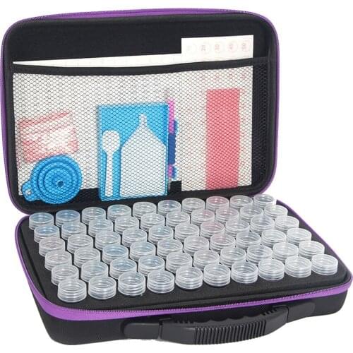 5D Diamond Painting Accessories Storage Box 7/15/30/60 Slot Beads Storage Container Jar Zippered Case for DIY Diamand Painting