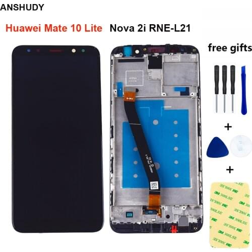 For Huawei Mate 10 Lite / G10 / G10 Plus / Maimang 6 Touch Screen Sensor Panel Glass + LCD Display Monitor Assembly / Frame