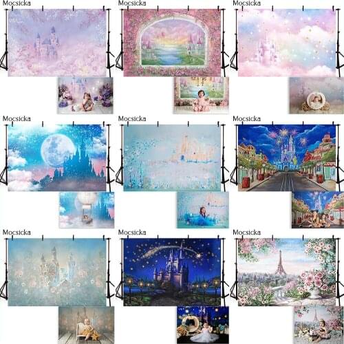 Photography Backdrop Newborn Kids Castle Theme Birthday Portrait Photo Booth Background Fairytale Story Princess Photo Shoot