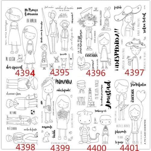 Spanish girl Rubber Silicone Clear Stamps for Scrapbooking Tampons Transparents Seal Background Stamp Card Making Diy