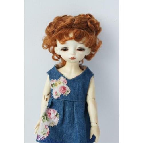 JD048 1/6 1/4 1/3 Fashion Doll Wigs Size 6-7inch 7-8inch 8-9inch Classical Curly BJD Wigs Double Pony Curly Synthetic Mohair Wig