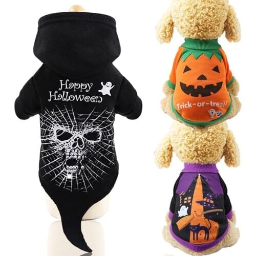 Halloween Cat Dog Costume for Small Dogs Pets Clothing Winter Pet Clothes for Pomeranian Chihuahua Hoodies Puppy Sweatshirt