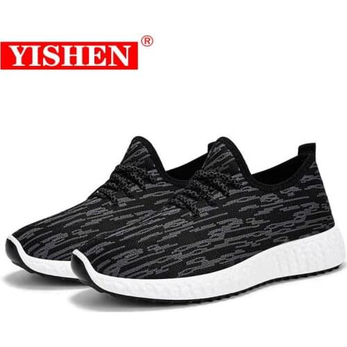 YISHEN Men Running Shoes Black Grey Breathable Workout Lightweight Slip On Shoes Tennis Athletic Gym Casual Fashion Sneakers