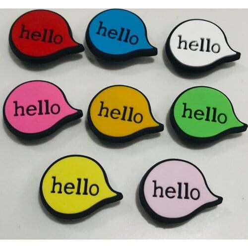 Hot Sales Wholesale 50PCS Mix Multicolor Hello PVC Craft Flat Back DIY Phone Case Charms Embellishment Scrapbooks Decoration