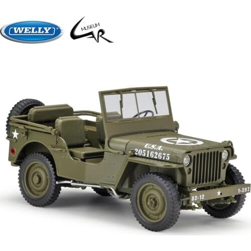 WELLY 1:18 Model Car Simulation Alloy Metal Toy Car Childrens Toy Gift Collection Model Toy Gifts Jeep 1941 Willys MB