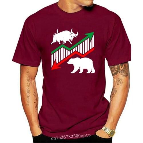 New Men t shirt Bull and Bear Stock Market gift funny shares tshirts Women-tshirt