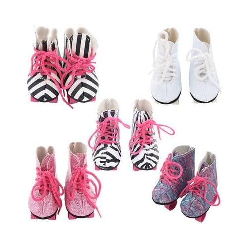 2021 New The Skating Shoes Fit 43Cm Baby New Born Reborn Doll &18 Inch American Our Generation Girl`s Toy
