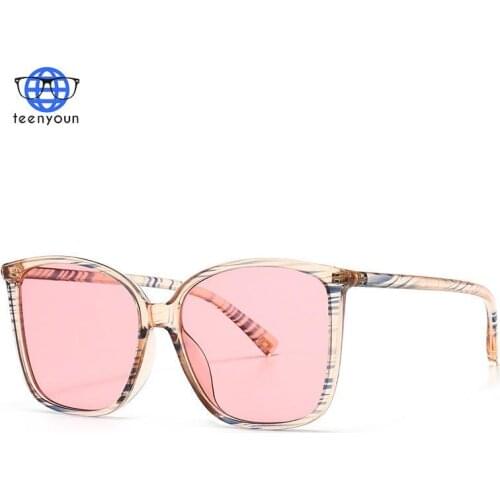 TEENYOUN 2021 Luxury Square Fashion lattice Sunglasses Men Brand Design Womens Oversized Sun Glasses Shades Eyewear Oculos De